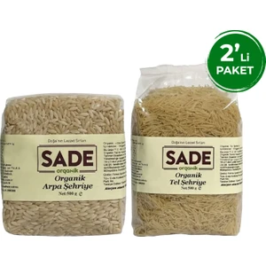 Sade Organik Arpa ve Tel Şehriye ( 2x500 gr )