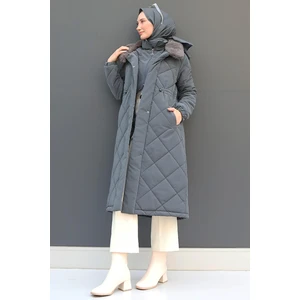 Şişme Anorak Mont Koyu Gri