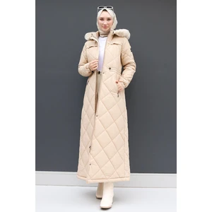 Aysema Kürklü Şişme Mont Açık Pudra