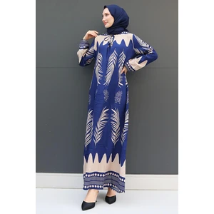Giza Store Yaprak Tesettür Elbise Acı Kahve