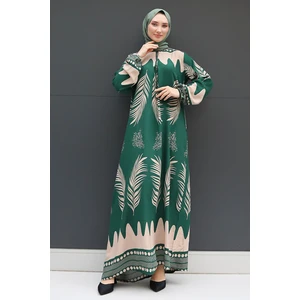 Giza Store Yaprak Tesettür Elbise Acı Kahve
