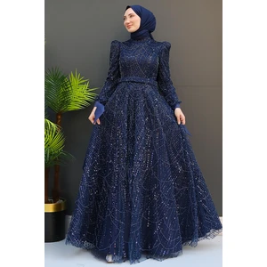 Giza Store Selver Tesettür Abiye Mavi