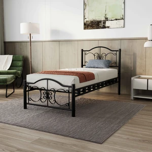 Pero Tek Kişilik Ferforje Metal Karyola 120x200 Siyah