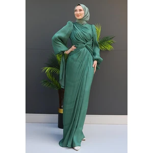 Orkide Ipek Abiye Koyu Mint