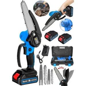 Otomatik Yağlamalı Şarjlı El Testeresi 10-15 cm  Ağaç Odun Dal Kesme Budama 21 VOLT