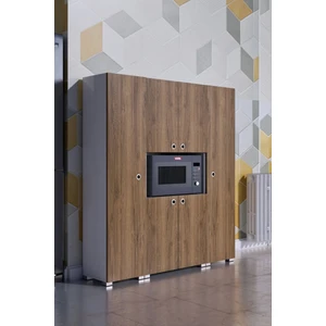 Moka Park AVM 6 Kapaklı Çok Geniş Raflı Metal Ayaklı Mikrodalga Fırın Dolabı Çok Amaçlı Dolap