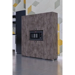 Moka Park AVM 6 Kapaklı Çok Geniş Raflı Metal Ayaklı Mikrodalga Fırın Dolabı Çok Amaçlı Dolap