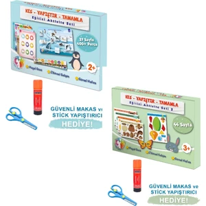 Kes Yapıştır Tamamla Etkinlikleri 2 Set Bir Arada