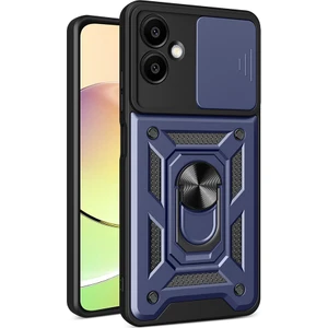 Galaxy A06 Uyumlu Magnetik Standlı Kamera Korumalı Zore Sürgülü Vega Kapak-Mavi