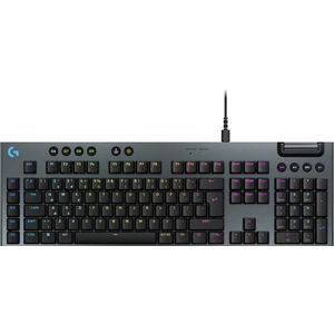 G915 x Düşük Profilli Rgb Aydınlatmalı Gl Brown Pc/mac Için Kablolu Ingilizce Q Mekanik Oyun Klavyesi, Siyah