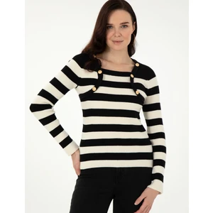 Pierre Cardin Kadın Siyah Slim Fit Kazak 50291024-VR046