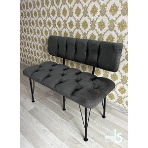 YIRMI15 Sırtlı Bench Füme Sırtlı Bench- Metal Ayaklı Sırtlı