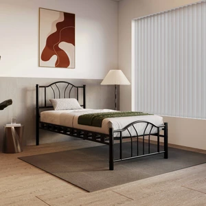 Bella Tek Kişilik Ferforje Metal Karyola 100x200 Siyah