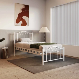 Bella Tek Kişilik Ferforje Metal Karyola 100x200 Beyaz