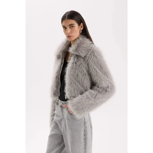 Regular Fit Cepli Fermuarlı Suni Kürk Ceket Mont D5956AX24WN