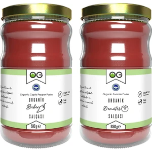 OG natural Organik Domates Salçası Ve Biber Salçası Seti