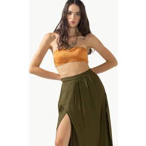 Straplez Kayısı Rengi Bikini Takımı Oranj