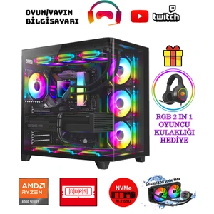 Tiger RTX05 Ryzen 5 8400F 32GB Ddr5 Ram 2 Tb M.2 Nvme SSD 12GB 192BIT RTX4070 Sıvı Soğutmalı Oyuncu Masaüstü Bilgisayarı
