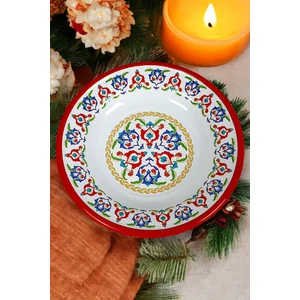 İnci Emaye 24 No Emaye Yemek Tabak, Servis, Yemek Kamp, Piknik, Çeyiz 24 cm