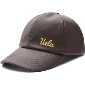 DAMIAN Kahve Baseball Cap Suni Deri Nakışlı - Unisex Şapka