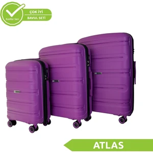 Polipropilen (Pp) Atlas Violet 3lü Valiz Seti