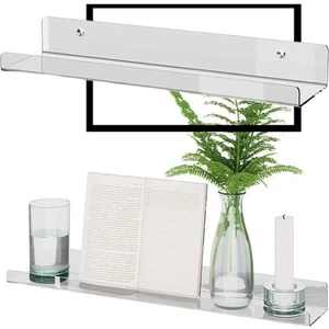 Pleksi Marketi Pleksi Banyo Mutfak Duvar Rafı Genişlik 45 cm   x  10 cm  3mm Kalınlık 2li