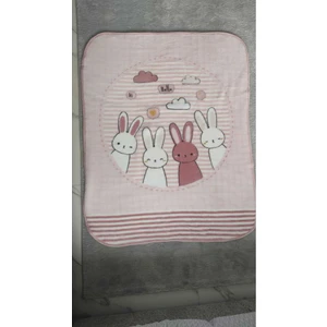 Hello Rabbıt Bebek Battaniyesi (100X120) Pembe
