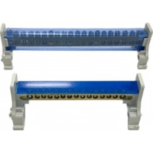 Faz Nötr Toprak Barası 7 Delik 125 Amper AC DC 5-600Volt zemine ve raya montaj. Kapaklı 3 Adet