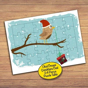Yılbaşı Kuşu, Hediye Çocuklara Özel Puzzle Yapboz TABLO-131PZ