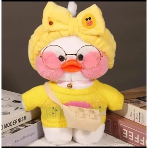 Hediyelik Lalafanfan Duck Gözlüklü Çantalı Sevimli Ördek Oyuncak Peluş Doğum Günü Hediyelik