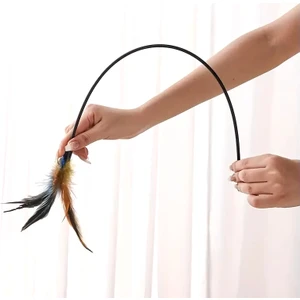 Çıngıraklı Tüylü Kedi Oyun Çubuğu