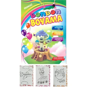 Boyama Kitabı Kalın 1 Adet 3-6 Yaşa Uygun Boyama Kitabı 64 Sayfa Çek Kopar Boya Bonbon Boyama Okul Öncesi Kreş Anasınıfı