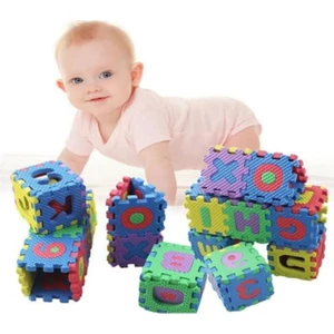 Eva Puzzle Mats Sünger Puzzle Harfli Rakamlı 36 Parça Eğitici Oyuncak