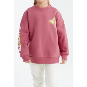 Tommy Life 7-15 Yaş Kız Çocuk Baskı Detaylı Şardonlu Sweatshirt 75095 Yaban Gülü