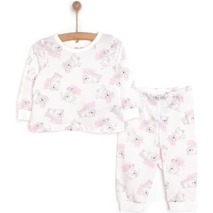 Hellobaby Kız Sevimli Ayı Desenli Uzun Kol Pijama Takımı