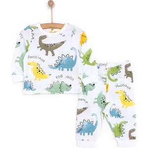 Hellobaby Uzun Kol Sevimli Dinazor Desenli Bisiklet Yaka Pijama Takımı