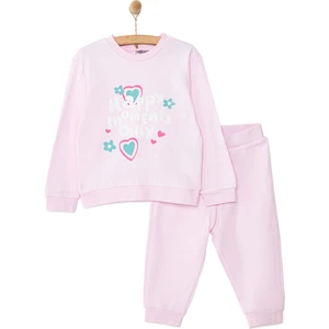 Hellobaby Basic Kız Slogan Baskılı Eşofman Takımı Kız Bebek