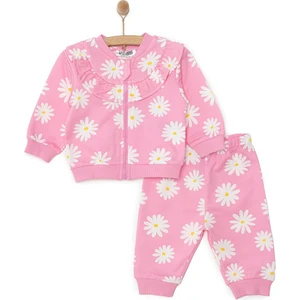 Hellobaby Basic Kız Fermuarlı Papatya Desenli Eşofman Takımı Kız Bebek