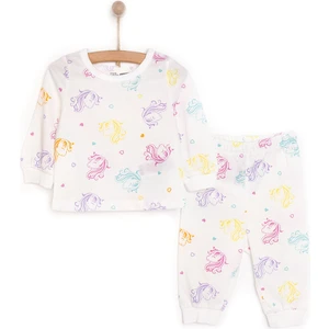 Hellobaby Kız Renkli Unicorn Desenli Uzun Kol Pijama Takımı