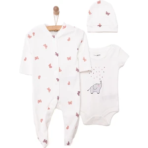 Hellobaby Kız Tulum-Body-Şapka Kız Bebek