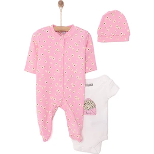 Hellobaby Kız Tulum-Body-Şapka Kız Bebek