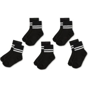 5'li Pamuklu Çocuk Kolej Soket Çorap Bebek Unisex Kız Kadın Erkek Okul Çorabı, Beyaz Siyah Pembe