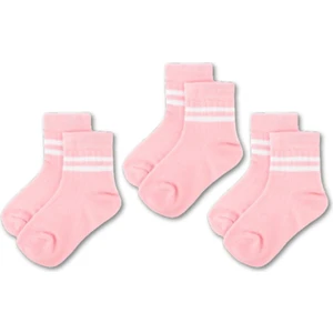3'lü Pamuklu Çocuk Kolej Soket Çorap Bebek Unisex Kız Kadın Erkek Okul Çorabı, Beyaz Siyah Pembe