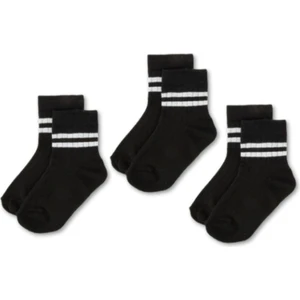 3'lü Pamuklu Çocuk Kolej Soket Çorap Bebek Unisex Kız Kadın Erkek Okul Çorabı, Beyaz Siyah Pembe