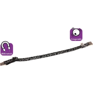 Manyetik Kedi Tasma 30Cm Siyah-Gümüş