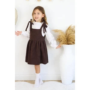 Fitilli Kadife Elbise Ikili Takım