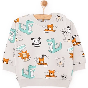 Hellobaby Basic Az Şardonlu Aslan Desenli Sweatshirt Erkek Bebek