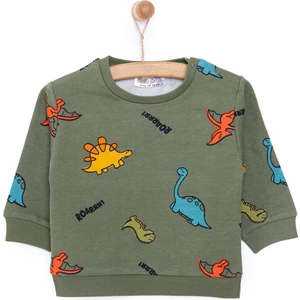 Hellobaby Basic Az Şardonlu Dinozor Desenli Sweatshirt Erkek Bebek