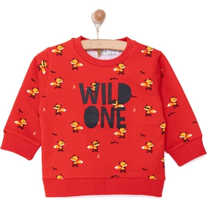 Hellobaby Basic Az Şardonlu Wild One Baskılı Sweatshirt Erkek Bebek