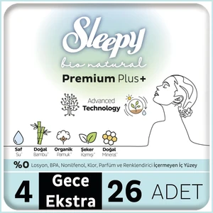 Bio Natural Premium Plus Hijyenik Ped Mega Paket Gece Extra 26 Adet